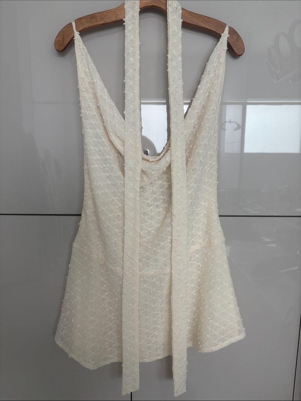 Peppermayo Cream Textured Knit dress